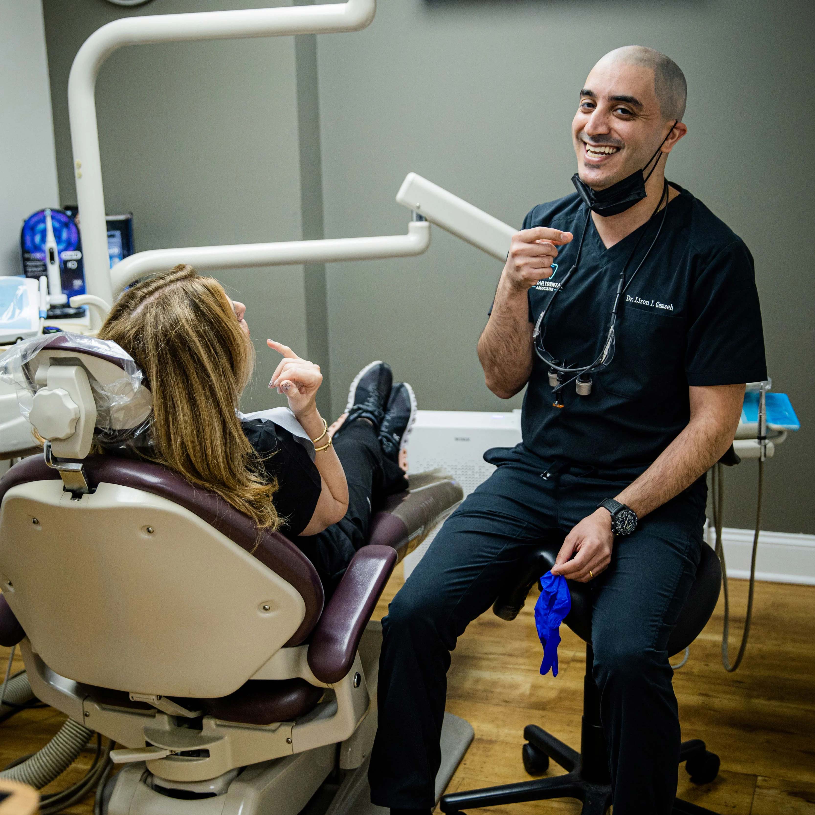 Dentist with a patient